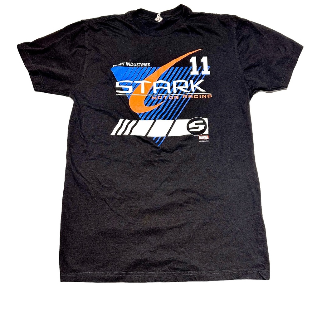 MARVEL Stark Industries Racing Graphic Tee Futuristic Motorsport Tech